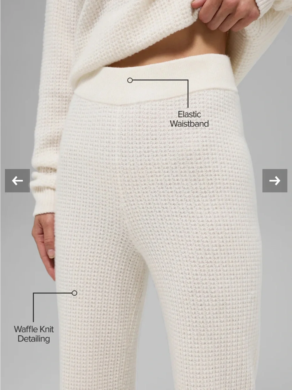 ALO Yoga Cream Wide-Leg Knit Pants